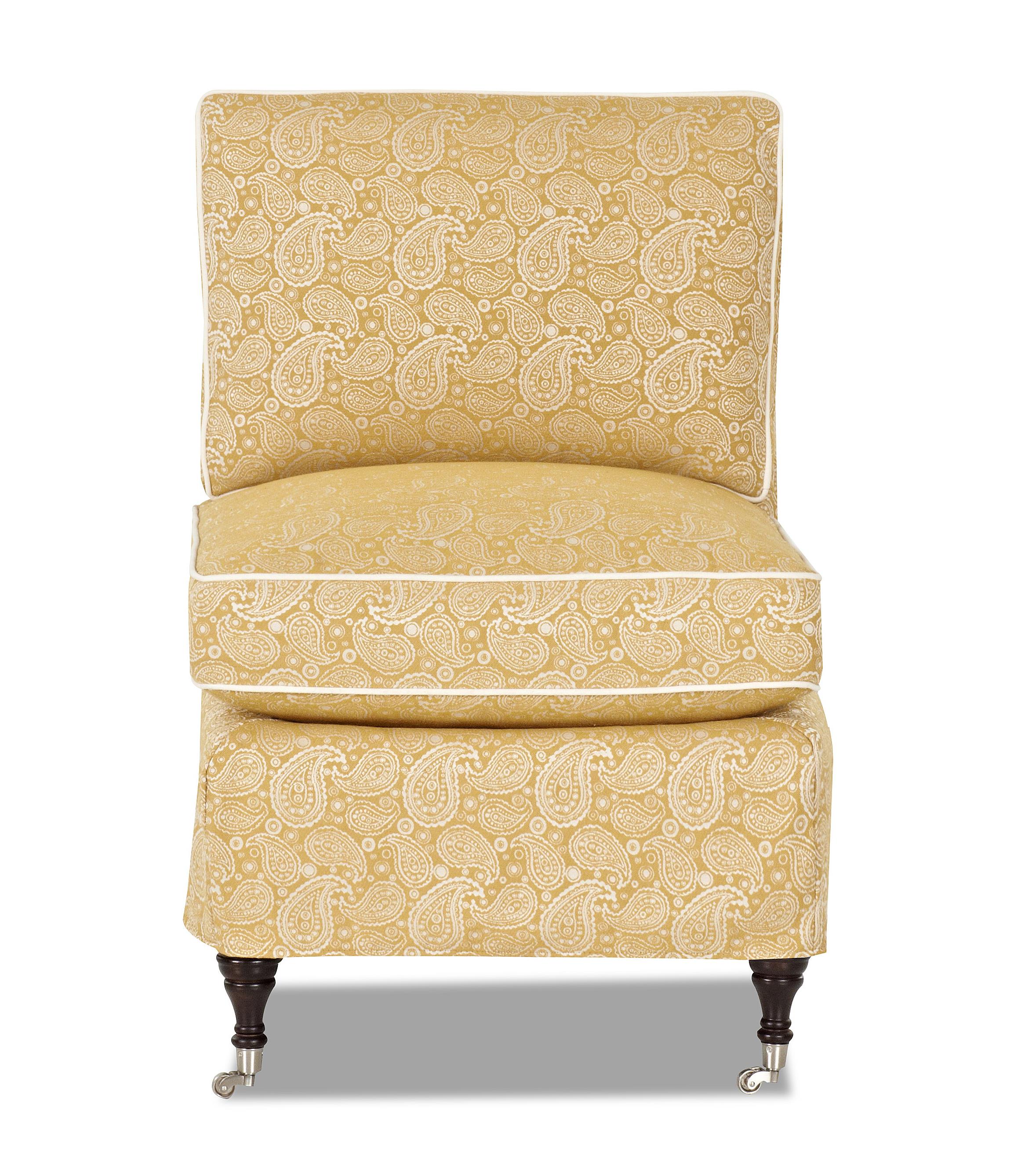 Traditional Armless Accent Chair with Slipcover